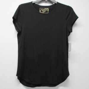 NWT Cupio Polished T Short Sleeve Black Tee Shirt Top Women's sz M $40 ⭐